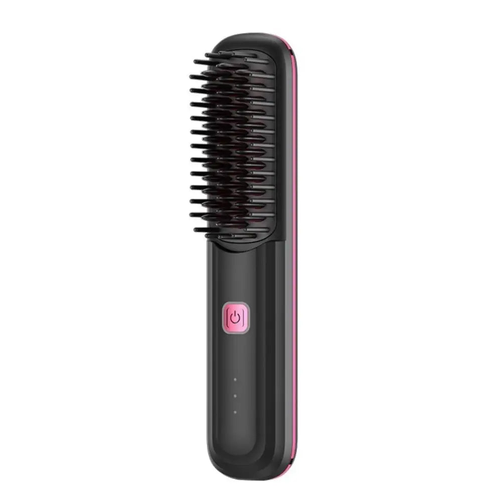 Ultra.Soft Hair Brush, Portable Cordless Design, USB charging, Hidden Heating, Scalp Massage, LED Display, 30 min auto Power Off, Tooth Comb Design, Black MLNshops]