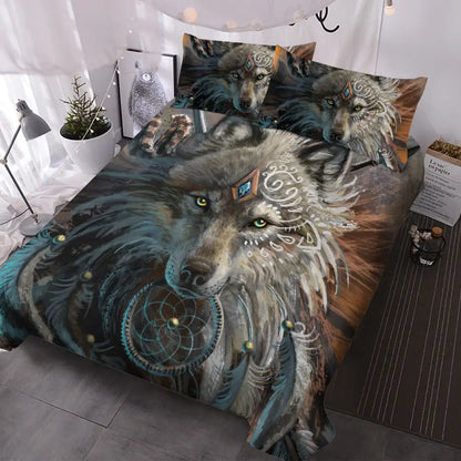 Ultra Soft Wolf Warrior Duvet Cover Set for Comforter Set Twin with Pillowcase Kids Teens MLNshops]