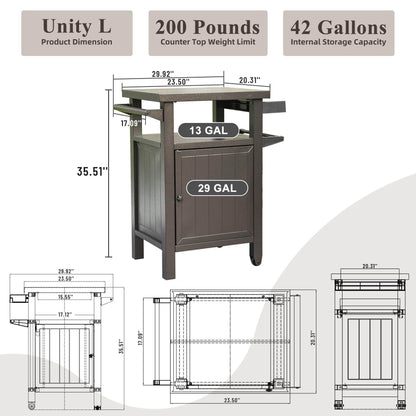 MLNshops outdoor grill cart with storage weatherproof