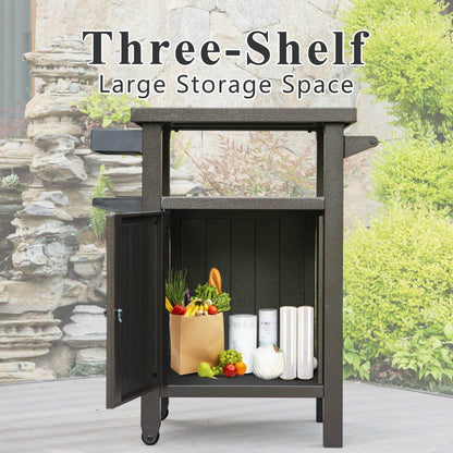 MLNshops outdoor grill cart with storage weatherproof