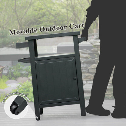 MLNshops portable BBQ table with wheels - storage cart