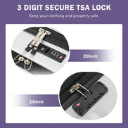 MLNshops 3 piece hardside suitcase with USB port - TSA Lock