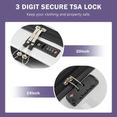 MLNshops 3 piece hardside suitcase with USB port - TSA Lock