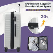 MLNshops 3 piece hardside suitcase with USB port - TSA Lock