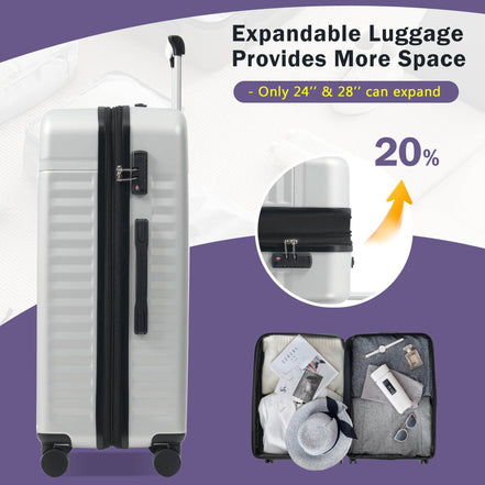MLNshops 3 piece hardside suitcase with USB port - TSA Lock