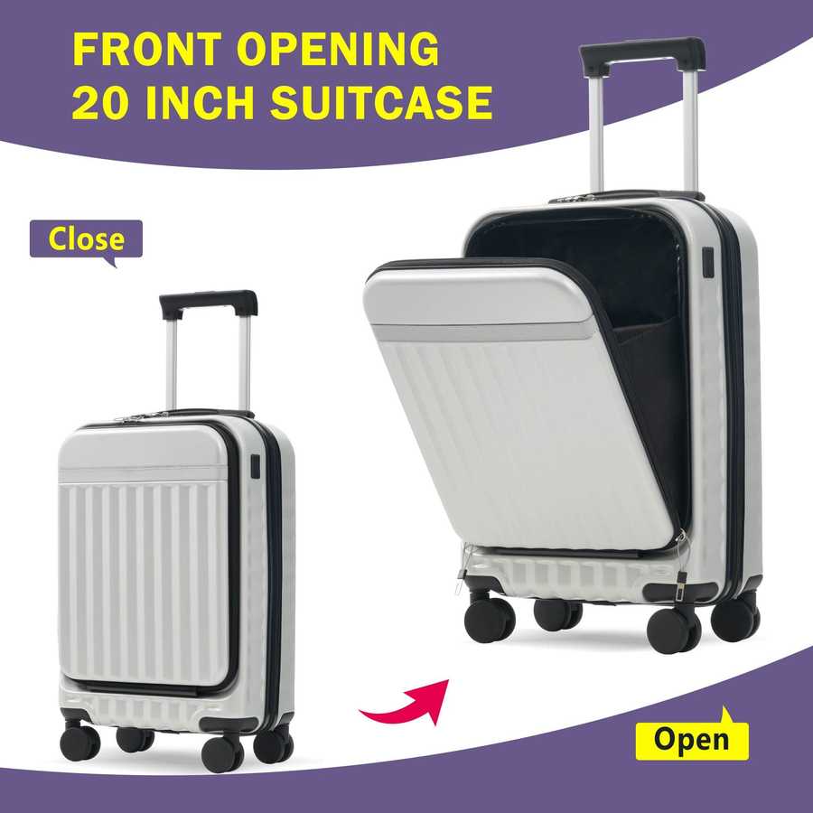 MLNshops 3 piece hardside suitcase with USB port - TSA Lock