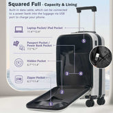 MLNshops 3 piece hardside suitcase with USB port - TSA Lock