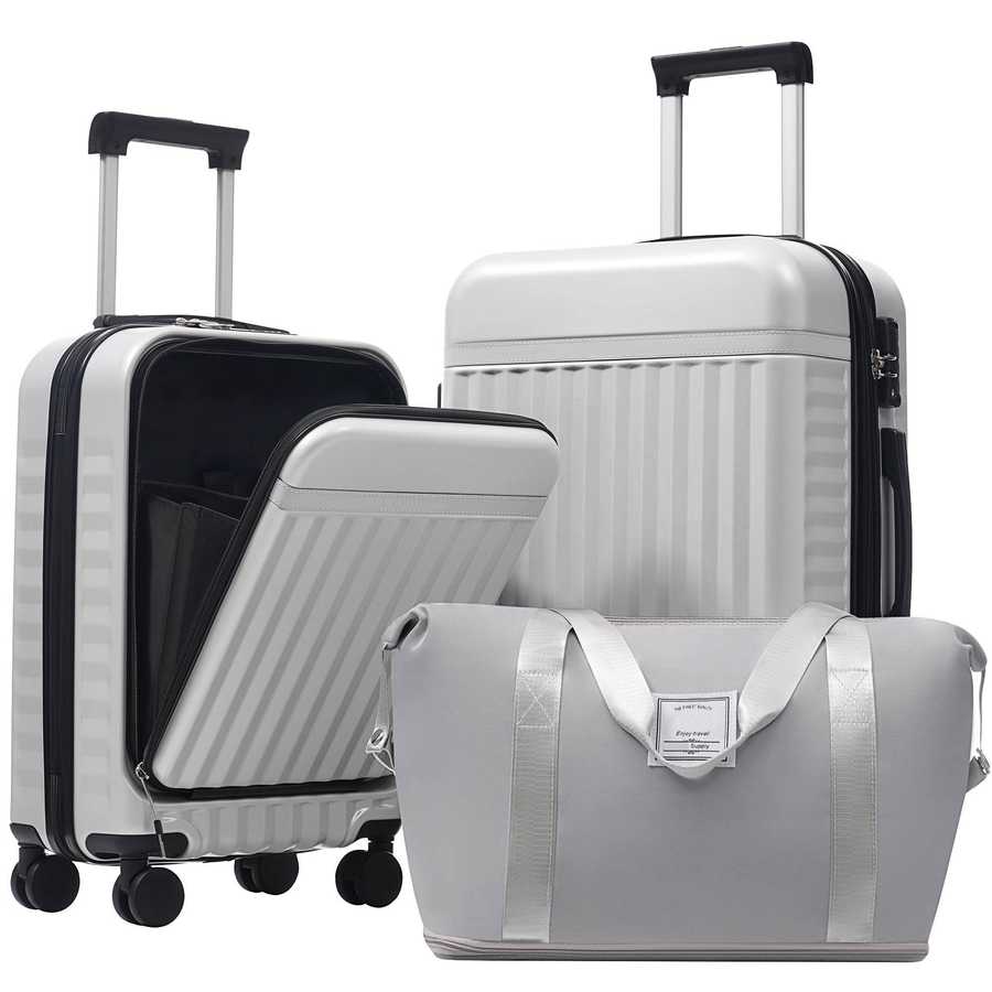 MLNshops 3 piece hardside suitcase with USB port - TSA Lock