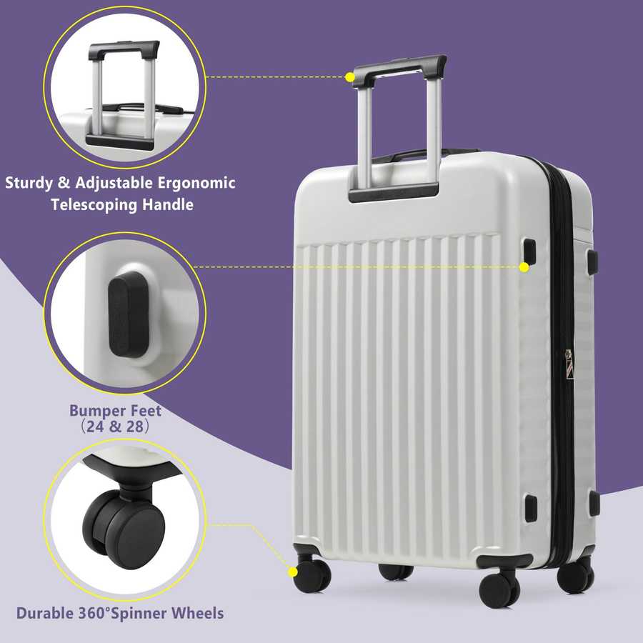 MLNshops 3 piece hardside suitcase with USB port - TSA Lock