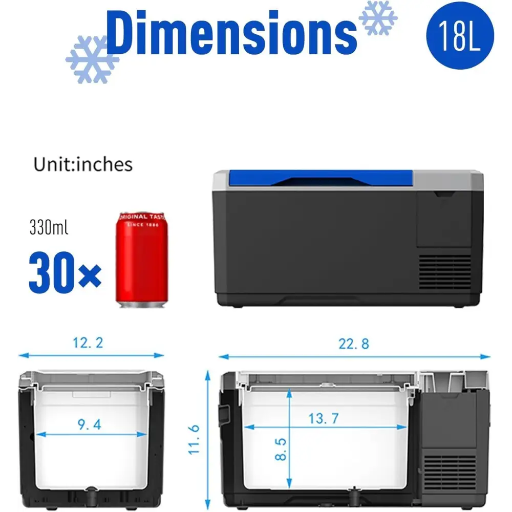 V18 Portable Refrigerator, 19Qt Car Freezer with APP Control,12V,45W Low Noise Cooler for RV, Boat MLNshops]