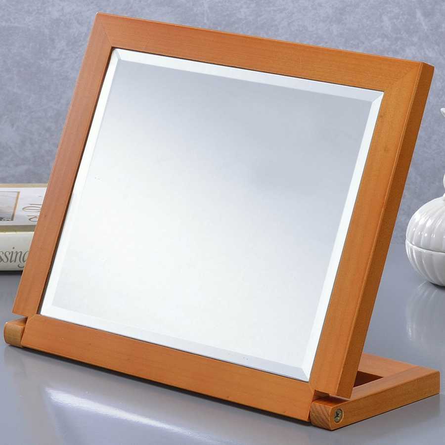 MLNshops adjustable makeup mirror walnut finish - Foldable