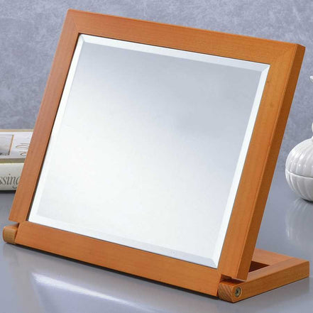MLNshops adjustable makeup mirror walnut finish - Foldable