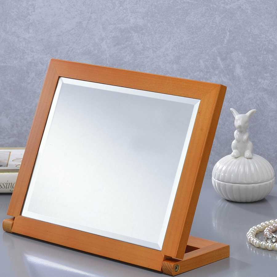 MLNshops adjustable makeup mirror walnut finish - Foldable