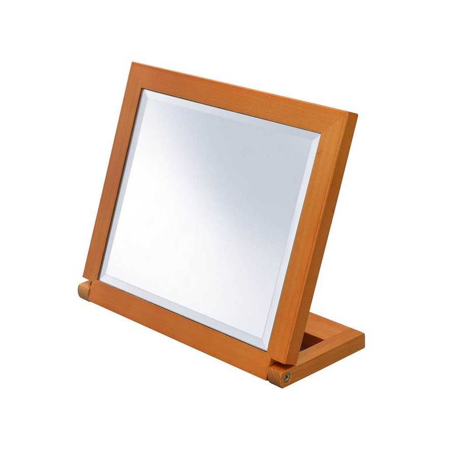 MLNshops adjustable makeup mirror walnut finish - Foldable Default
