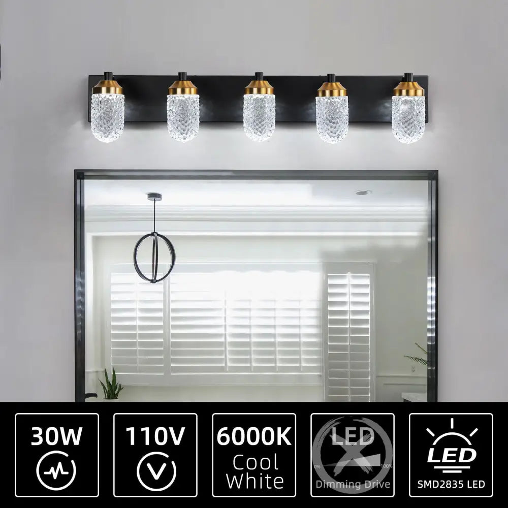 Vanity Lights With 5 LED Bulbs For Bathroom Lighting MLNshops]