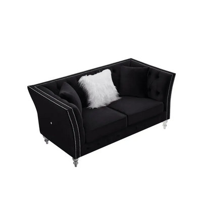 Velvet, Two-Seater Sofa, Acrylic Feet, Cushion Combination Lounge Sofa, Deep Tufted Button Luxury Sofa MLNshops]