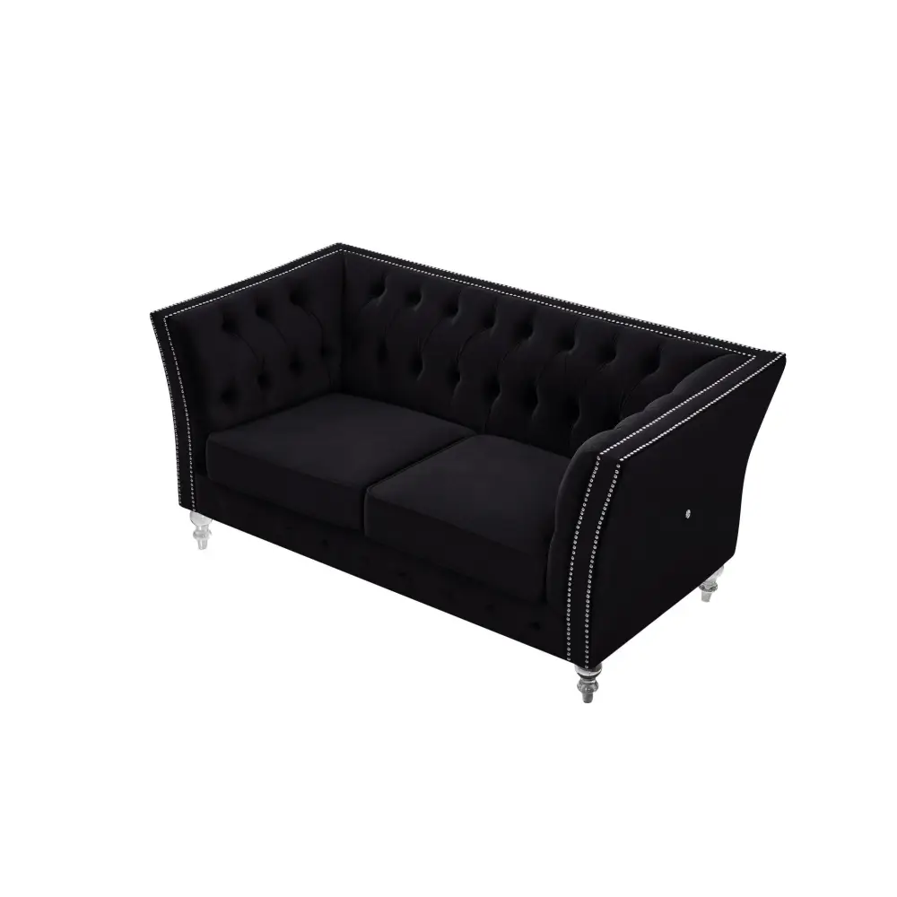 Velvet, Two-Seater Sofa, Acrylic Feet, Cushion Combination Lounge Sofa, Deep Tufted Button Luxury Sofa MLNshops]