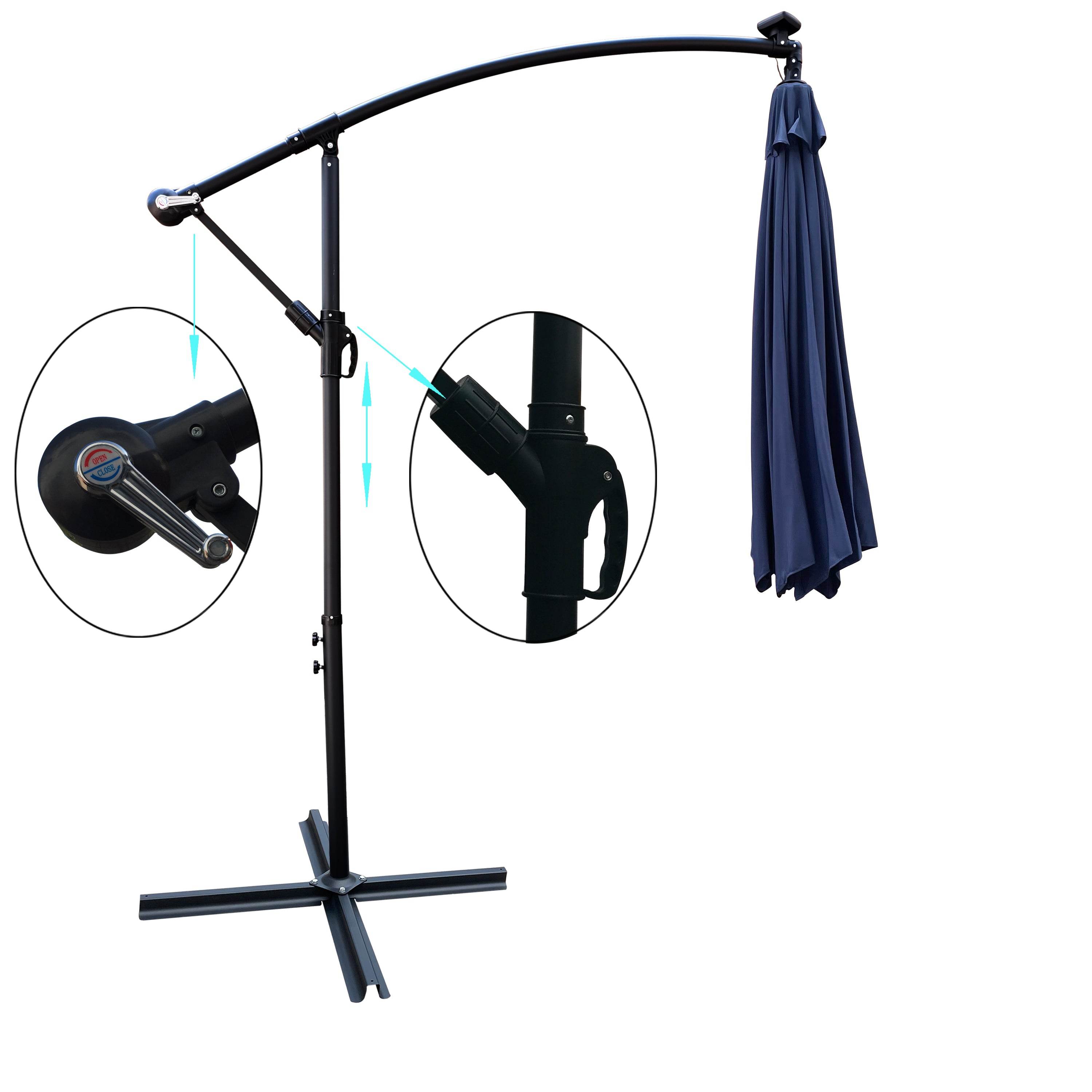 MLNshops 10 ft Pool Shade Umbrella with LED Lights