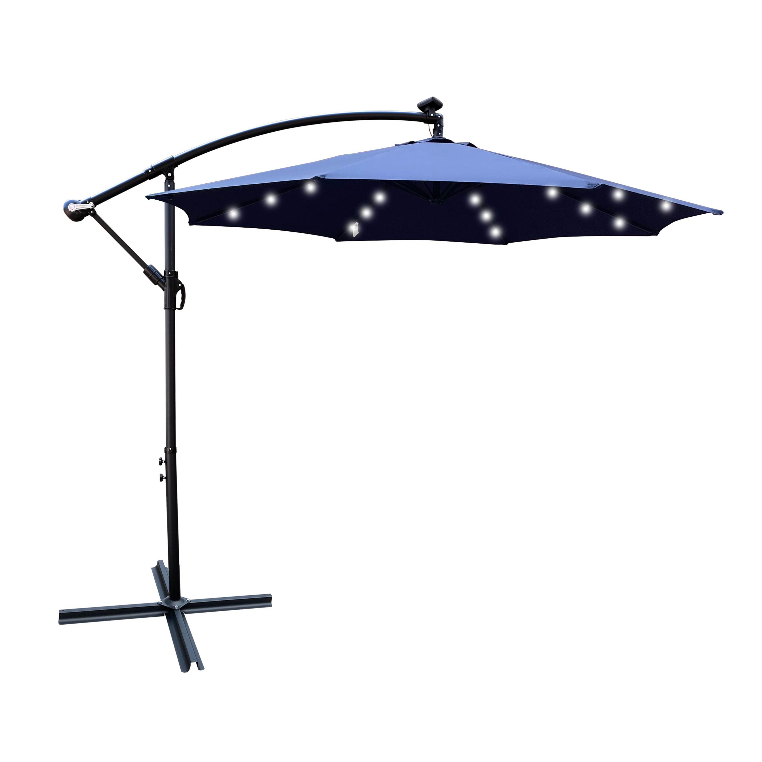 MLNshops 10 ft Pool Shade Umbrella with LED Lights