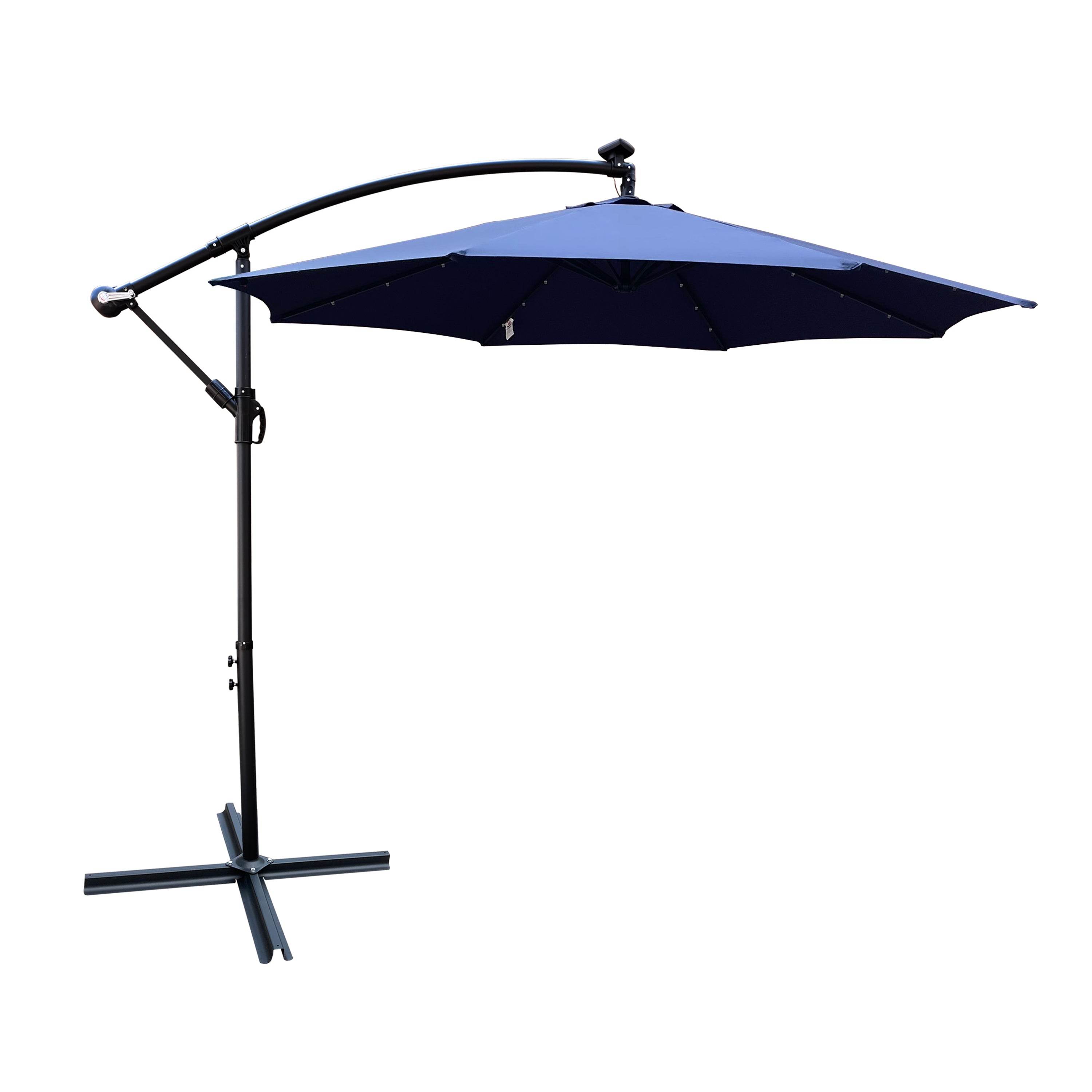 MLNshops 10 ft Pool Shade Umbrella with LED Lights