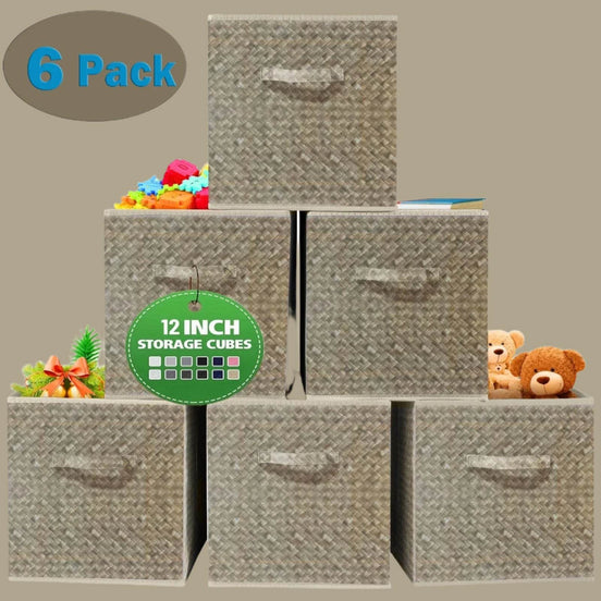 mlnshops 12 inch foldable storage bins - 6 Pack Laundry Sorter