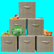 mlnshops 12 inch foldable storage bins - 6 Pack Laundry Sorter