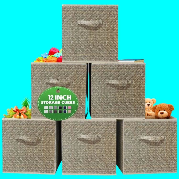 mlnshops 12 inch foldable storage bins - 6 Pack Laundry Sorter