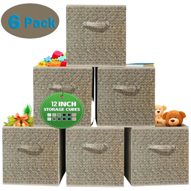 mlnshops 12 inch foldable storage bins - 6 Pack Laundry Sorter Default Title