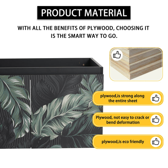 MLNshops 30 Inch Bathroom Cabinet Door Panel with Leaf Design