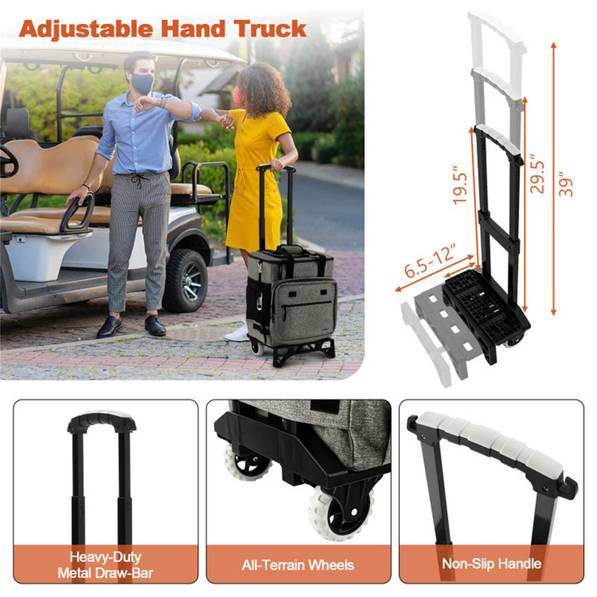 mlnshops 40L Cooler Bag for Camping with Wheels & Foldable Trolley