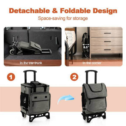 mlnshops 40L Cooler Bag for Camping with Wheels & Foldable Trolley