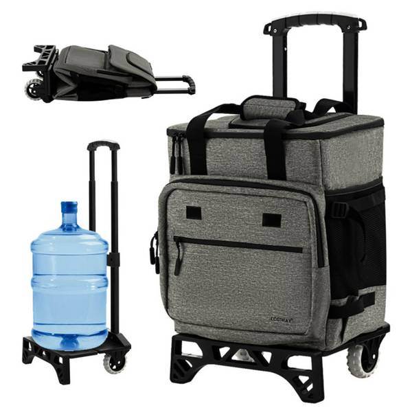 mlnshops 40L Cooler Bag for Camping with Wheels & Foldable Trolley