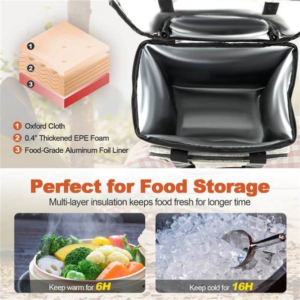 mlnshops 40L Cooler Bag for Camping with Wheels & Foldable Trolley