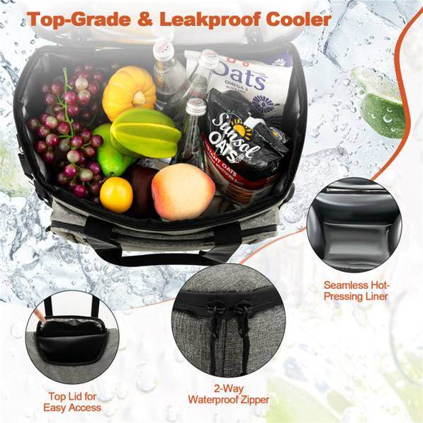 mlnshops 40L Cooler Bag for Camping with Wheels & Foldable Trolley
