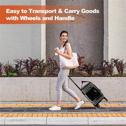 mlnshops 40L Cooler Bag for Camping with Wheels & Foldable Trolley