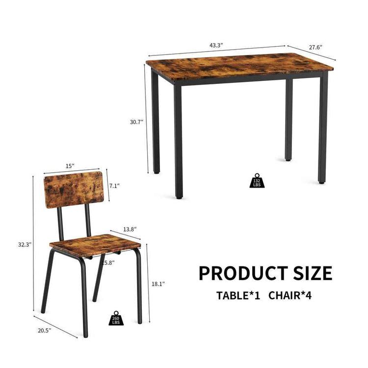 MLNshops 5 Piece Kitchen Table and Chairs Set
