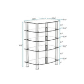 MLNshops 5-Tier Glass Side Table for Elegant Decor
