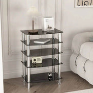 MLNshops 5-Tier Glass Side Table for Elegant Decor