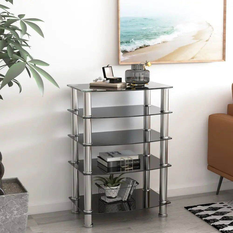 MLNshops 5-Tier Glass Side Table for Elegant Decor