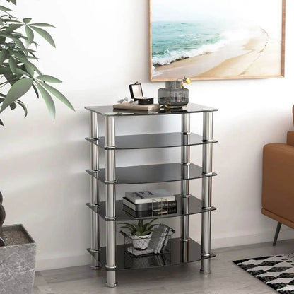 MLNshops 5-Tier Glass Side Table for Elegant Decor - MLNshops