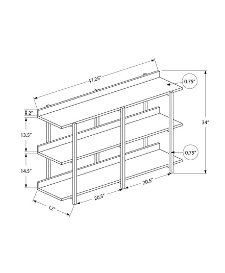 MLNshops Accent Table for Entryway with Shelves