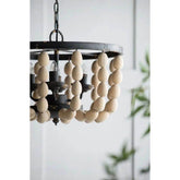 MLNshops Wood Chandelier with Adjustable Chain Light Fixture