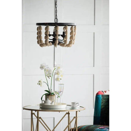 MLNshops Wood Chandelier with Adjustable Chain Light Fixture