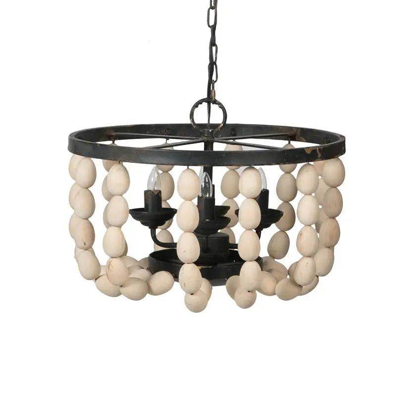 MLNshops Wood Chandelier with Adjustable Chain Light Fixture