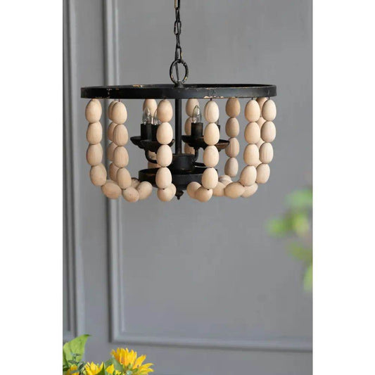MLNshops Wood Chandelier with Adjustable Chain Light Fixture - MLNshops
