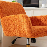 MLNshops Artificial Rabbit Hair Office Chair in Orange