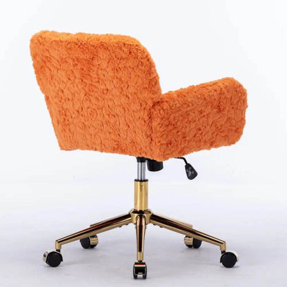MLNshops Artificial Rabbit Hair Office Chair in Orange