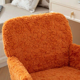 MLNshops Artificial Rabbit Hair Office Chair in Orange