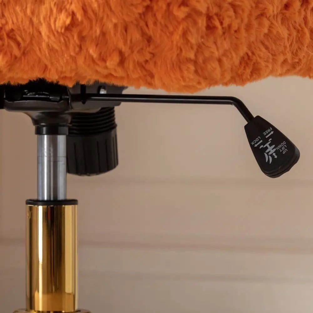MLNshops Artificial Rabbit Hair Office Chair in Orange