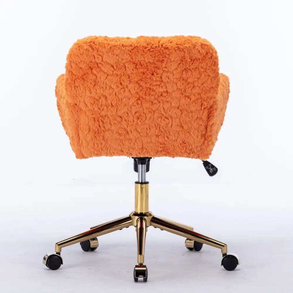 MLNshops Artificial Rabbit Hair Office Chair in Orange